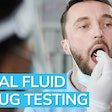CCJ's 10-44 Oral Fluid Drug Testing Youtube thumbnail with man getting his mouth swabbed